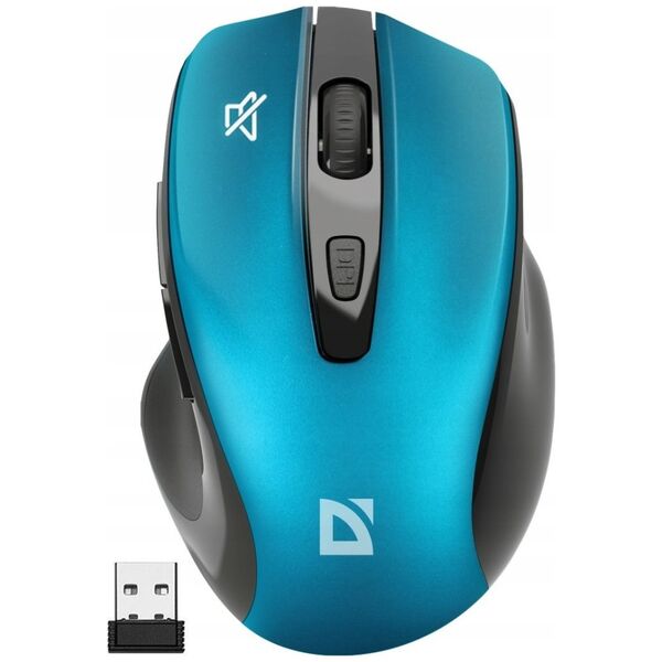 Mysz Defender Mysz bezprzewodowa Defender PRIME MB-053 optyczna bezklikowa silent 1600dpi niebieska