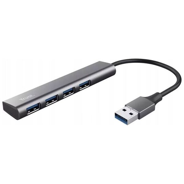 HUB USB Trust TRUST Rozbočovač Halyx Aluminium 4 Port USB 3.2 Gen1 Hub