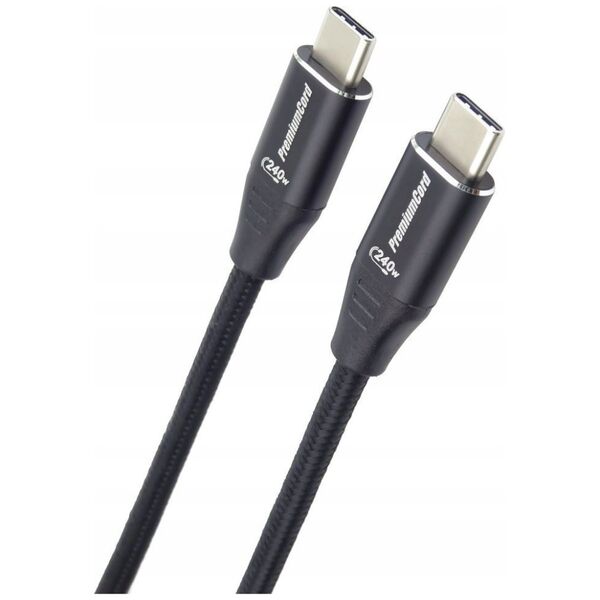 Kabel USB PremiumCord USB-C - USB-C 1 m Czarny (ku31cv1)