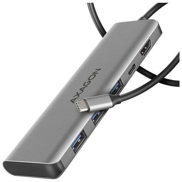 HUB USB Axagon HMC-5H Wieloportowy hub USB-C 3.2 Gen 1, 3x USB-A, 4K HDMI, PD 100W, 100cm USB-C kabel