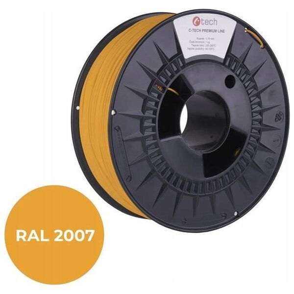 C-Tech Filament 3D C-TECH PREMIUM LINE PLA RAL2007 1,75mm 1kg Luminous bright orange