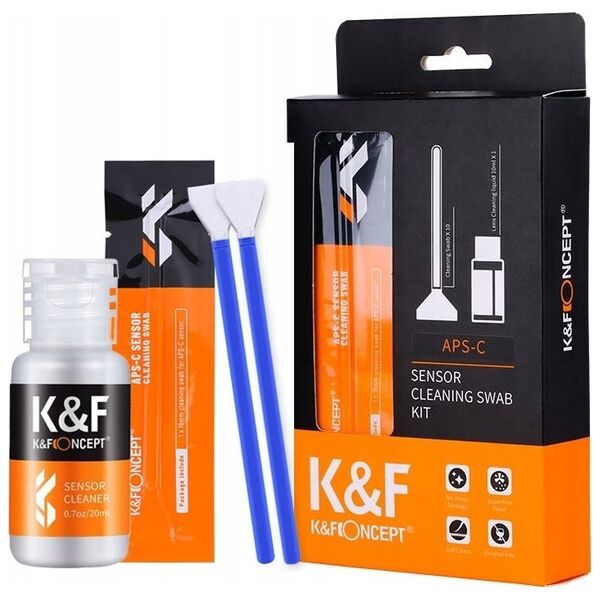 Kf Zestaw Do Czyszczenia Matrycy Matryc Aps-c K&f Concept PŁyn + 10x Szpatułka / Sku.1616