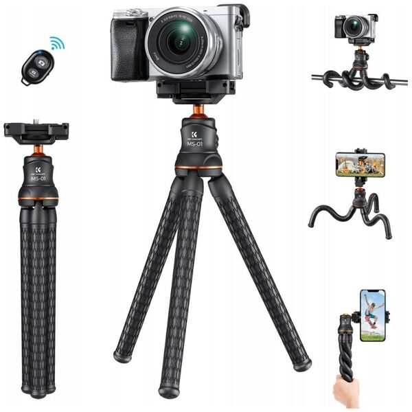 Statyw Kf Giętki Statyw Elastyczny Głowica 3d Uchwyt Aparat Kamera Telefon K&f Ms-01 / Kf09.129