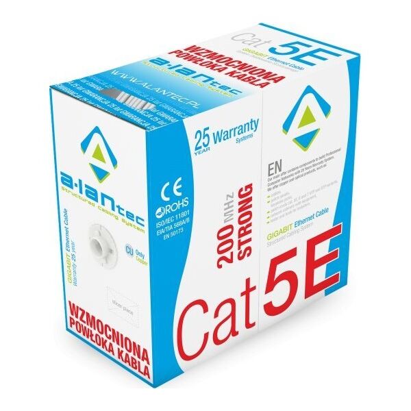 Alantec UTP drut 4PR kat 5e 305m PVC STRONG - KIU5STR305