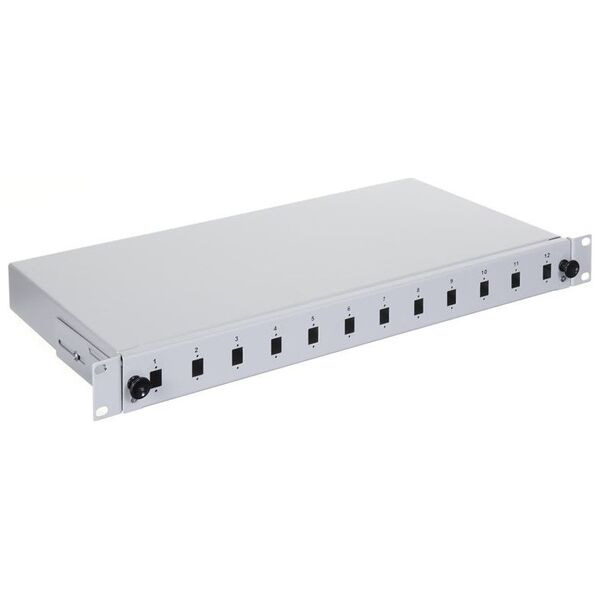 Alantec FO Panel / Przełącznica 12xSC 19" 1U z akcesoriami (FOP-1U-12SCS-S)