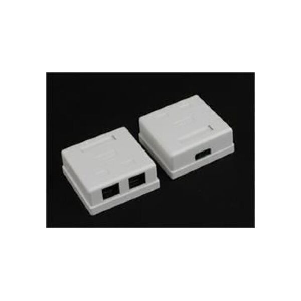 NetRack gniazdo kompletne natynkowe 2xRJ45 8p8c STP Cat6 (106-36)