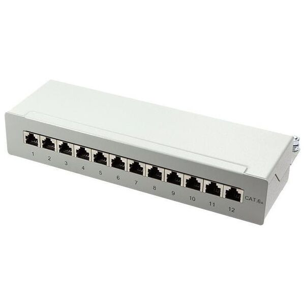 LogiLink Patch panel 12x RJ-45 Cat.6A Szary (NP0019)