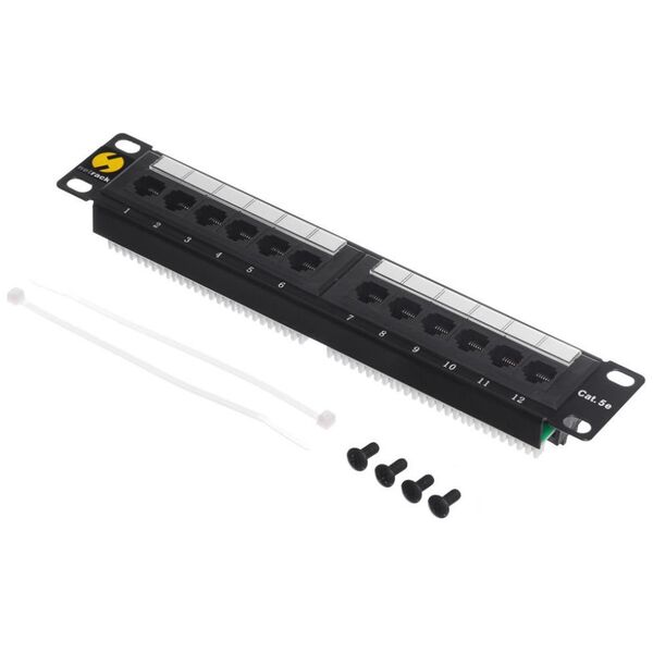 NetRack Patch panel 10'' 12-portów Kat. 5e UTP (104-14)