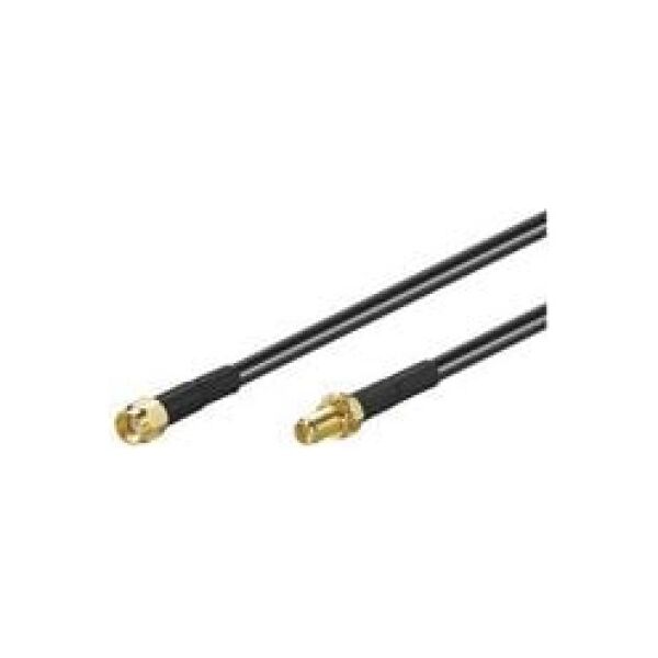 MicroConnect RP-SMA, 1m, czarny (51675)