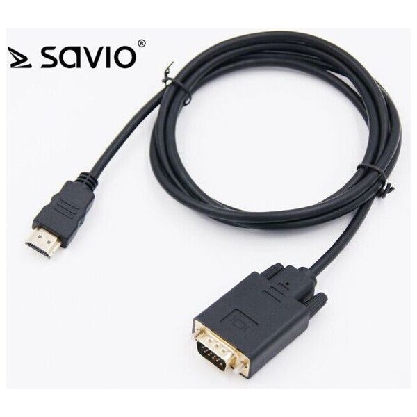 Kabel Savio HDMI - D-Sub (VGA) 1.8m czarny (SAVKABELCL-103)