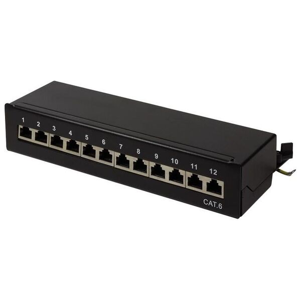 LogiLink Patchpanel LogiLink Tisch/Wand Cat.6 STP 12 Ports, schwarz - NP0017