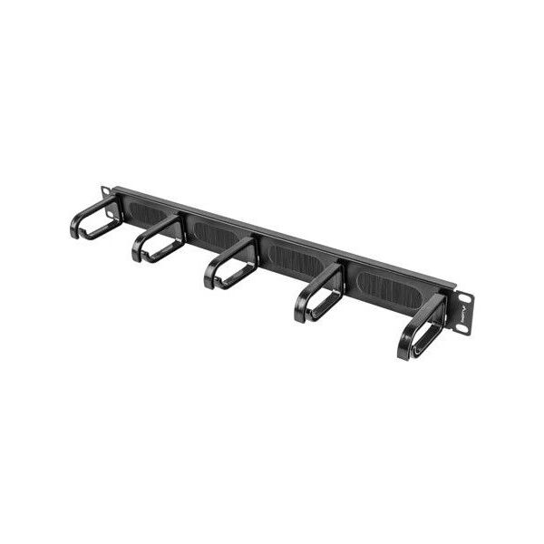 Lanberg Organizer kabli 19'' 1U Panel szczotkowany Typ B czarny (AK-1203-B)