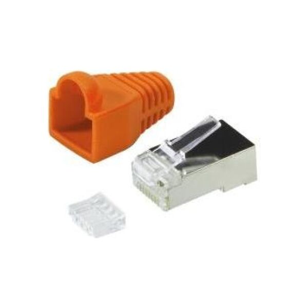 LogiLink Wtyk RJ45 CAT.6 FTP z osłonką, pomarańczowy 100sztuk (MP0022O)