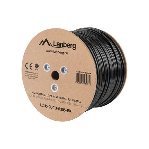 Lanberg Kabel instalacyjny UTP CAT.5E Żelowany 305m (LCU5-30CU-0305-BK)