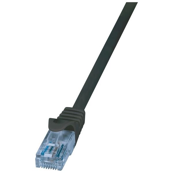 LogiLink RJ-45/RJ-45, kat.6A, U/UTP, czarny, 0.25m (CP3013U)