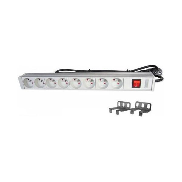 Digitus Listwa zasilająca 19" 1U 8 gniazd Typu E 1.8m (A-19-STRIP-2-IMP)