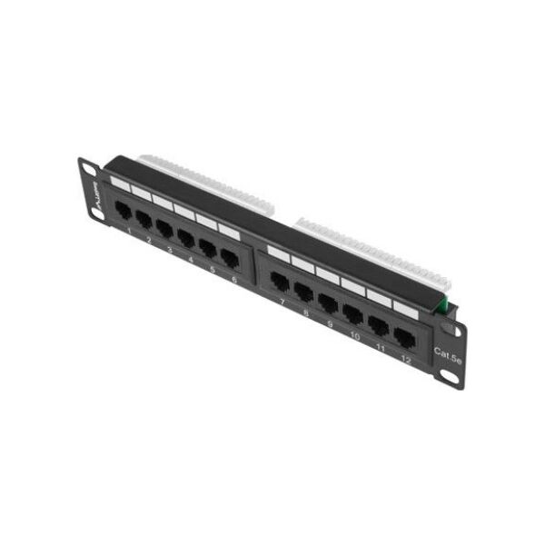 Lanberg Patch panel 1U 10" 12x RJ-45 Kat.5E Czarny (PPU5-9012-B)