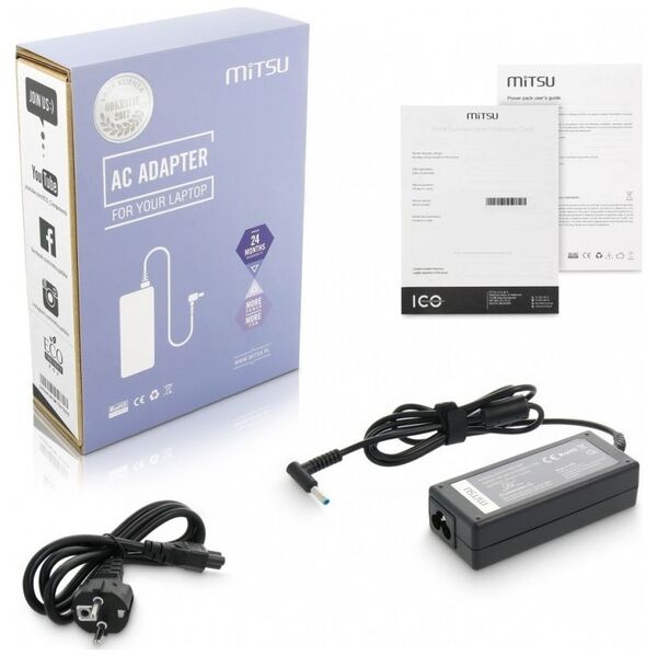 Zasilacz do laptopa Mitsu 65 W, 3 mm, 3.3 A, 19.5 V (ZM/HP195333P)