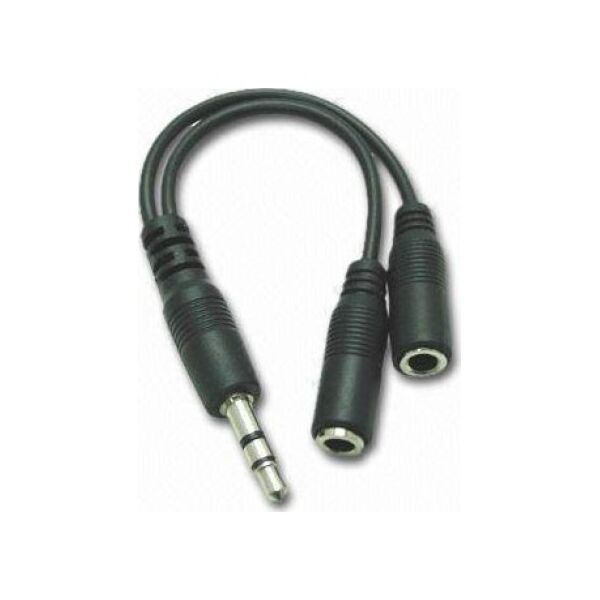 Kabel PremiumCord Jack 3.5mm - Jack 3.5mm x2 0.1m czarny (kjr-02a)