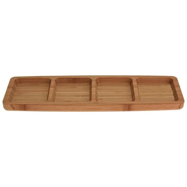 Excellent Houseware Taca talerz do serwowania bambusowy 33x10 cm uniwersalny
