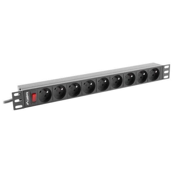 Lanberg Listwa zasilająca PDU 19" 1U 9x 230V PL 3m (PDU-09E-0300-BK)