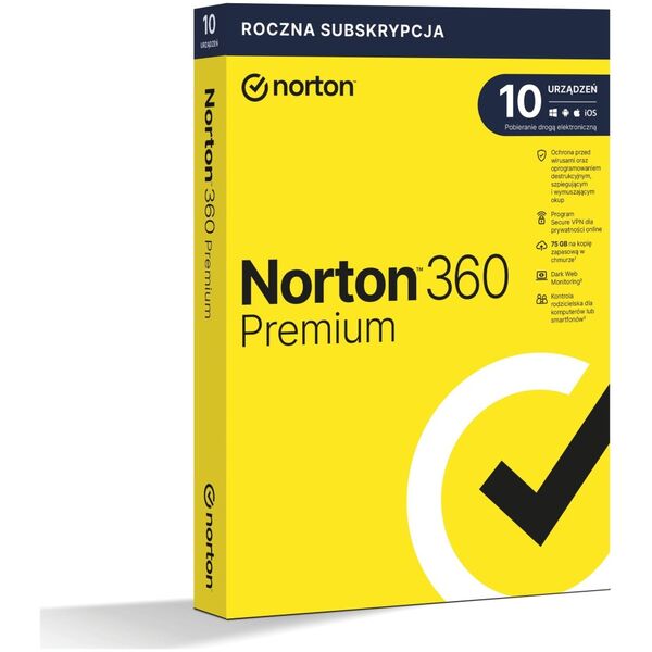 Norton 360 Premium 10 urządzeń 12 miesięcy  (21408749)