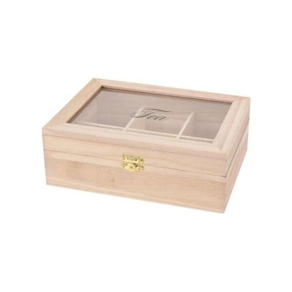 Excellent Houseware Pojemnik drewniany na herbatę organizer na torebki z herbatą herbaciarka