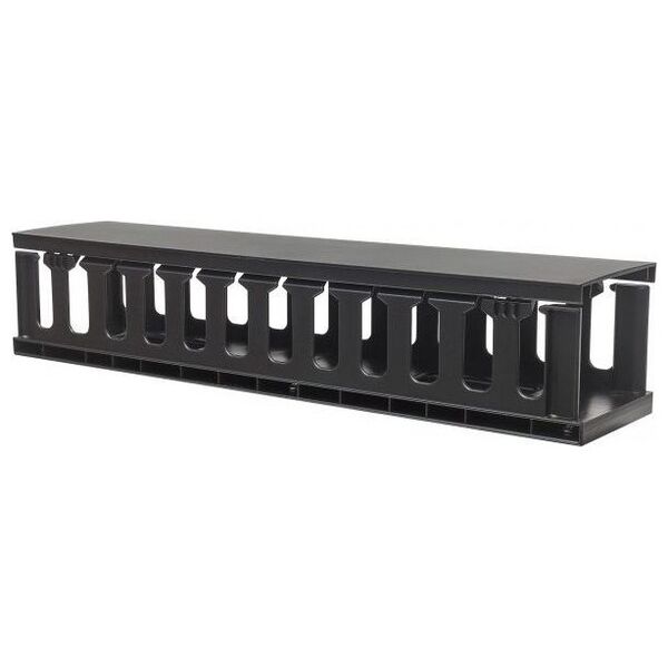 Techly Organizer kabli 2U do szaf rack 19 z pokrywą, czarny