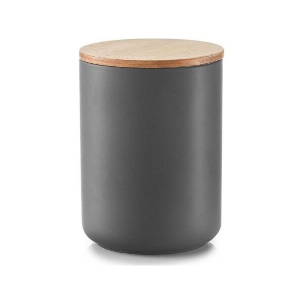 Zeller Zeller, Pojemnik z bambusową zakrywką, 1500 ml, ceramiczny, kol. antracyt