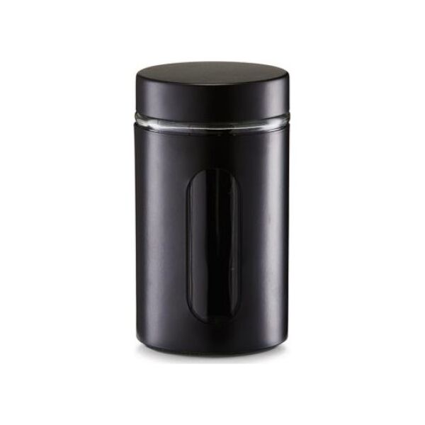 Zeller Zeller, Metalowy, okrągły pojemnik, 900 ml, kol. czarny