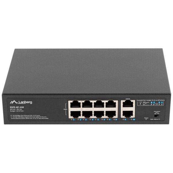 Switch Lanberg RSFE-8P-2GE-120