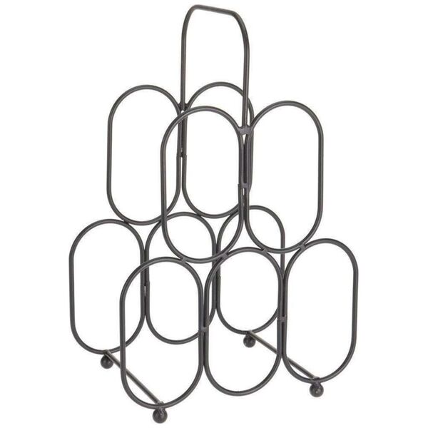 Home Styling Collection Stojak metalowy czarny WINO regał szafka półka na butelki wina - 5 butelek