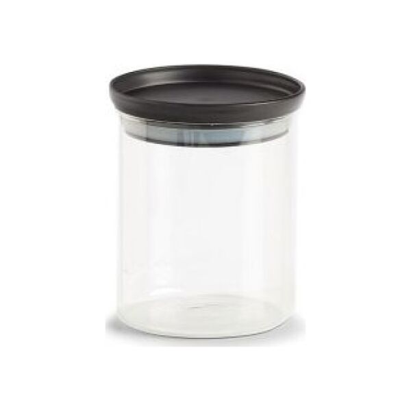 Zeller Słoik do przechowywania z plastikową pokrywką, 650 ml, czarny, 10,3x13cm cm