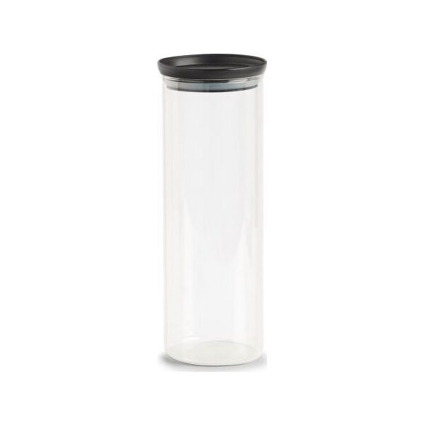 Zeller Słoik do przechowywania z plastikową pokrywką, 1650 ml, czarny, 10,3x28,1cm cm