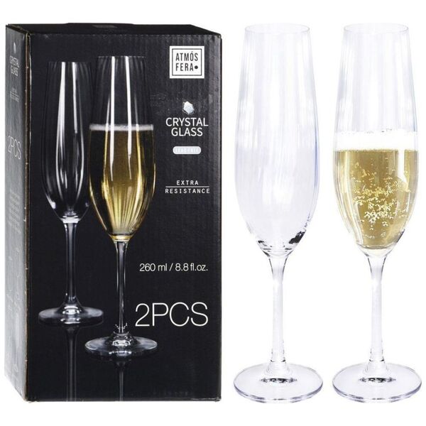 ATMÓS FERA Kieliszek KRYSZTAŁOWY do szampana, 260 ml, 2 sztuki, zestaw, komplet kieliszków