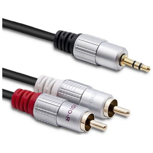 Kabel Qoltec Jack 3.5mm - RCA (Cinch) x2 3m czarny (52341)