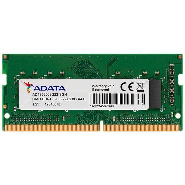 Pamięć do laptopa ADATA Premier, SODIMM, DDR4, 8 GB, 3200 MHz, CL22 (AD4S32008G22-SGN)