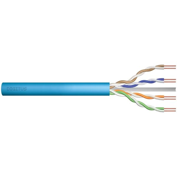 Digitus Kabel teleinformatyczny instalacyjny DIGITUS kat.6A, U/UTP, Dca, AWG 23/1, LSOH, 50m, niebieski, ofoliowany