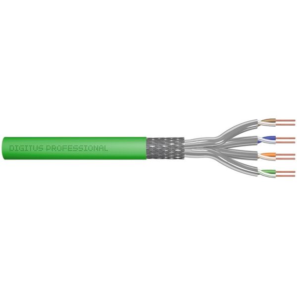 Digitus DIGITUS DK-1843-VH-1 CAT 8.2 S-FTP install. cable 2000MHz AWG 22/1 Dca 100m ring simplex green