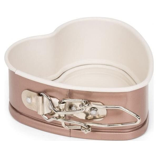 Patisse w kształcie serca Mini 12 cm stal miedź/beż