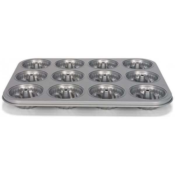 Patisse kształt mini turbanu 26,5 x 35 cm stal srebrna 12 przedziałów