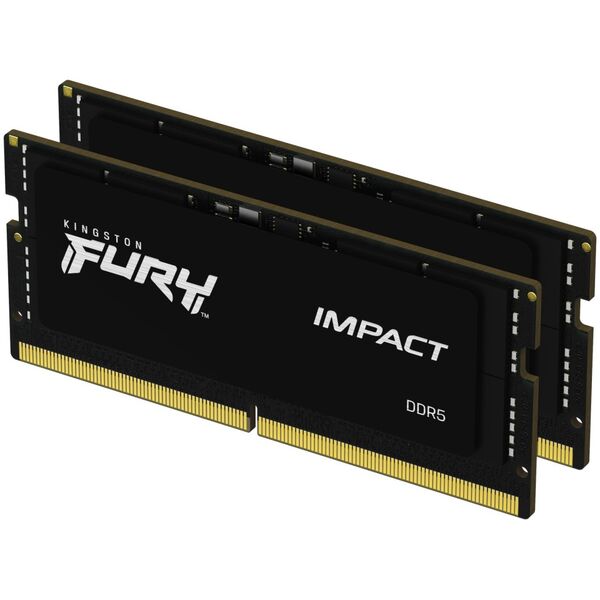 Pamięć do laptopa Kingston Fury Impact, SODIMM, DDR5, 32 GB, 4800 MHz, CL38 (KF548S38IBK2-32                )