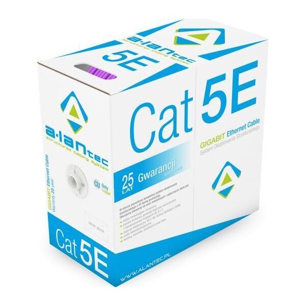 Alantec Kabel F/UTP kat.5e LSOH 4x2x24AWG Dca 305m (FIOLETOWA powłoka) 25 lat gwarancji, badanie jakości laboratorium INTERTEK (USA) ALANTEC - ALANTEC