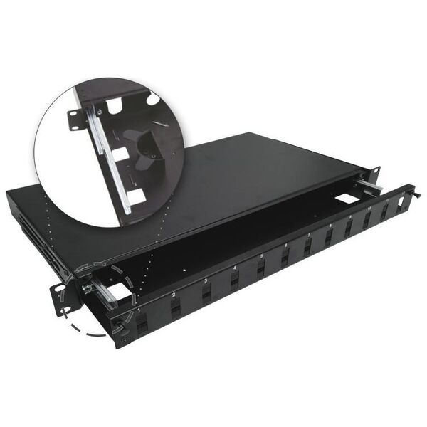 Alantec Przełącznica światłowodowa teleskopowa 12xSC duplex 19" 1U z akcesoriami montażowymi (dławiki, opaski) ALANTEC - ALANTEC