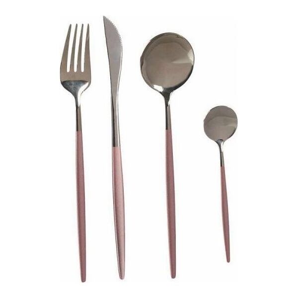 Kinvara Zestaw sztućców Srebrzysty Różowy Stal nierdzewna (8 pcs)