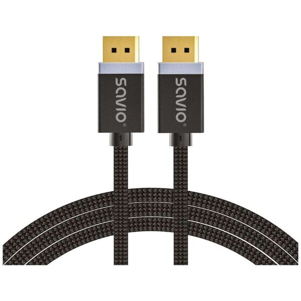 Kabel Savio DisplayPort - DisplayPort 1m czarny (CL-165)