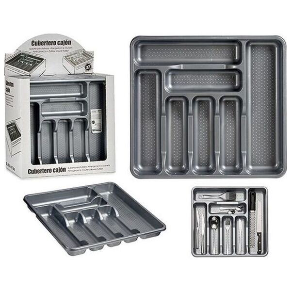 Bigbuy Home Organizer na Sztućce Metaliczny Plastikowy (39 x 4,5 x 42,5 cm)