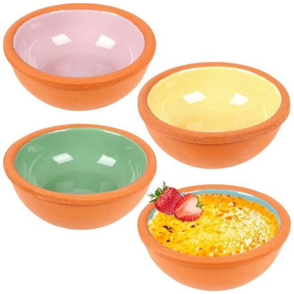 Excellent Houseware Naczynie do zapiekania / miska kamionkowa kokilka zestaw 140 ml 4 szt.