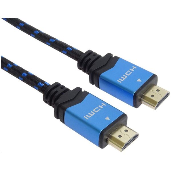 Kabel PremiumCord HDMI - HDMI 0.5m niebieski (kphdm2m05)