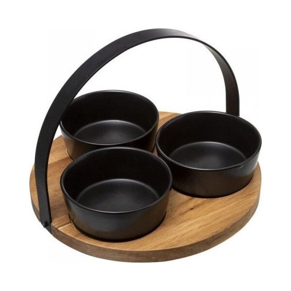 Secret de Gourmet Zestaw do przystawek Secret de Gourmet Czarny Kamionka 4 Części ( 21 cm)